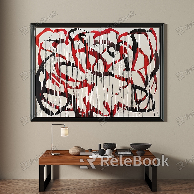 French retro abstract decorative painting model