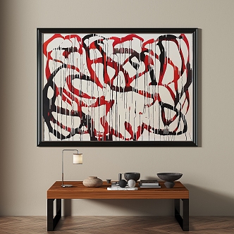 French retro abstract decorative painting 3d model