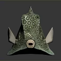 Leopard Boxfish With Green White Spotted Pattern Blue Eyes And Fins
