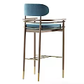 Modern Elegant Bar Stools With Metal Frame And Colorful Upholstered Seats