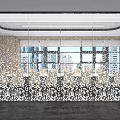 Modern Conference Room Interior With Perforated Partition Meeting Tables And City View Windows