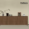 Modern Wooden Entryway Sideboard Cabinet With Drawers Decorative Vases Photo Frame Ornaments