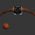 Man In Utah Jazz Number 45 Jersey Standing With Basketball On Gray Background
