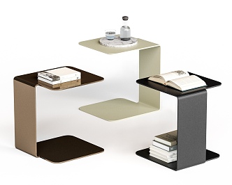 Modern corner table sofa side table metal corner table 3d model