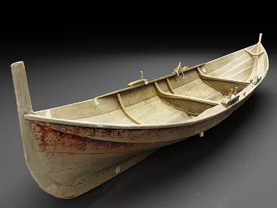 Old Wooden Boat With Aged Wood Planks And Classic Traditional Structure 3d model