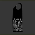 Black Sleeveless Women's Dress With White Floral Embroidered Pattern Design