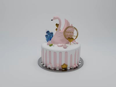 Birthday Cake Modern Cake 3d model