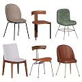 Stylish Modern Dining Chairs With Various Designs And Mixed Materials 3d model