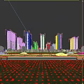 Modern High Rise Residential Buildings With Greenery Road Cars And Pedestrians