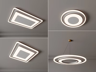 Modern Ceiling And Pendant Light Combination With Minimalist Design For Home Interior 3d model