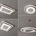 Modern Ceiling And Pendant Light Combination With Minimalist Design For Home Interior 3d model