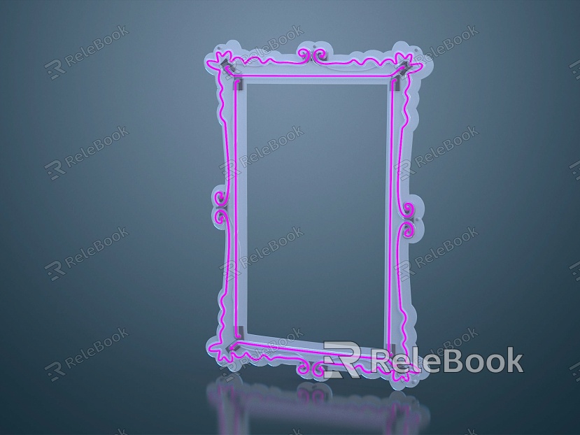 Modern picture frame neon sign box lace neon sign advertising light model