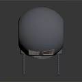 Spherical Metal Weapon With Futuristic Design Transparent Sections And Dual Barrels