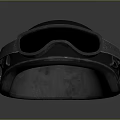 Dark Colored Safety Helmet With Attached Goggles Durable Strap And Comfortable Fit