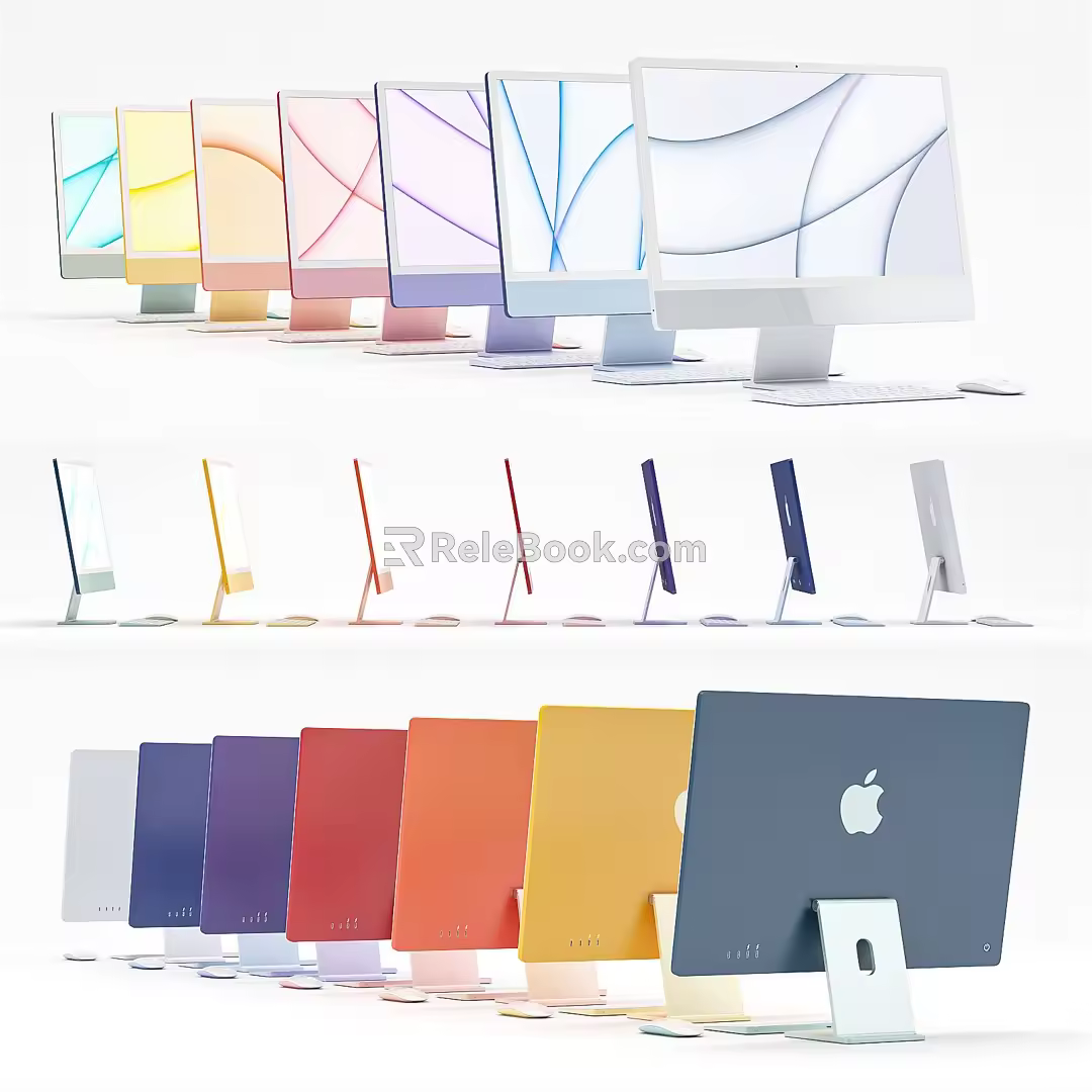 modern computer apple computer 3d model