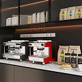 Modern Coffee Bar Setup With Two Coffee Machines Coffee Beans And Spices 3d model