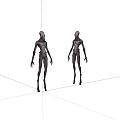 Alien virtual characters 3d model