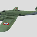 Green Vintage Fighter Aircraft With Multiple Propellers And Round Wing Insignia