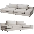 Light Gray Fabric Two-Seater Sofa With Modern Simple Design And Soft Comfortable Cushions 3d model