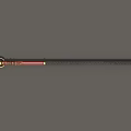 Traditional Spear Weapon With Red Handle Black Grip Golden Accents And Metal Spearhead