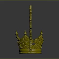 Luxurious Golden Ornate Crown With Cross Star Decorations And Intricate Design