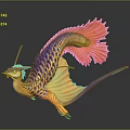 Fantasy Dragon Character 3D Model With Vibrant Red Purple Yellow Scales Large Wings And Tail
