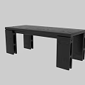 Modern Black Wooden Coffee Table With Geometric Leg Structure And Minimalist Contemporary Design
