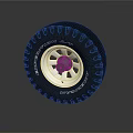 Black Car Tire With Silver Alloy Rim And Tread Pattern Design