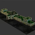 Historic Classical Building Model With Green Roof Arched Windows And Symmetrical Structure