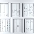Different Designed Double Doors With Wooden Frames And Metal Decorative Details