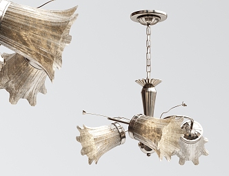 glass flower chandelier 3d model