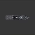 Military Patrol Ship With White Hull Red Bottom Deck Antenna And Cabin Structure