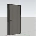 Dark Wooden Sliding Doors Design Installed In Light Wall With Blue Sky Background