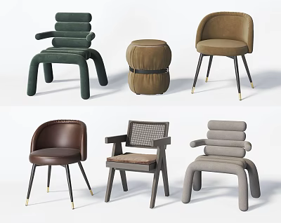 Stylish Accent Chairs With Various Designs Multiple Colors And Modern Leg Styles For Home Decor 3d model
