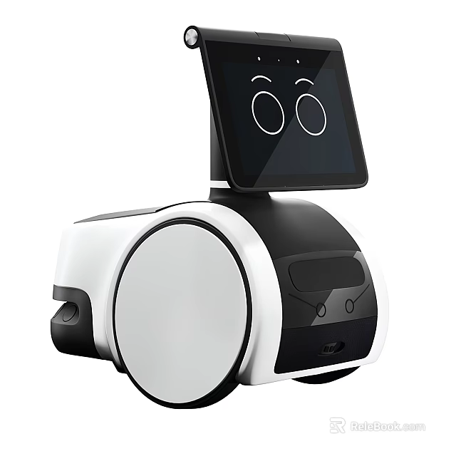 Modern Home Smart Robot With Screen And Eye Pattern Black White Design Daily Household Appliance 3d model 