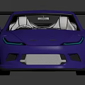 Purple Sports Car With Rear Spoiler Sleek Design Blue Headlights And Alloy Wheels