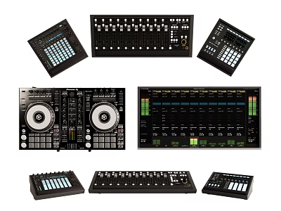 High Quality Entertainment Electronics For Music Production With DJ Controllers Mixers And Audio Consoles 3d model