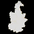 Detailed Satellite Map of Regional Geographic Outline With Land Use Features