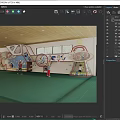 Kindergarten Indoor Play Area With Kids Playing On Climbing Net And Slide
