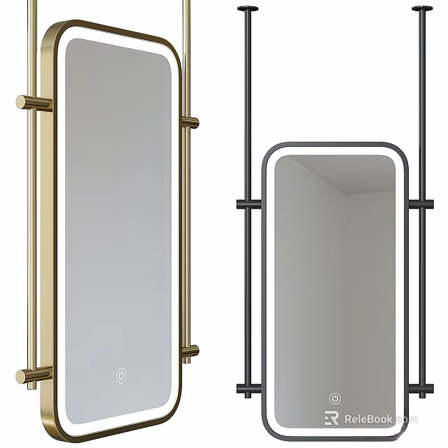 Modern Decorative Mirrors With Gold And Black Metal Frame For Home Wall 3d model 