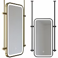 Modern Decorative Mirrors With Gold And Black Metal Frame For Home Wall