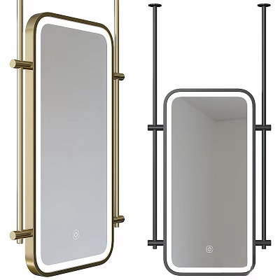 Modern Decorative Mirrors With Gold And Black Metal Frame For Home Wall 3d model