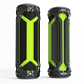 Two Black and Bright Green Cylindrical Weapons With Geometric Sturdy Shell Design 3d model