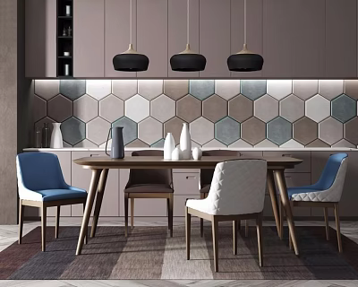 Dining table and chair combination 3d model