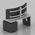 Console Office Table and Chair Combination Computer Workbench Luminous Console Command Technology Steel Middle Control Table Staff Table Station Conference Table Paperless Baking Paint Long Table Combination 3d model