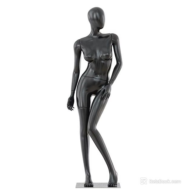 Black Full Body Mannequin Commercial Equipment With Realistic Posture For Retail Clothing 3d model 
