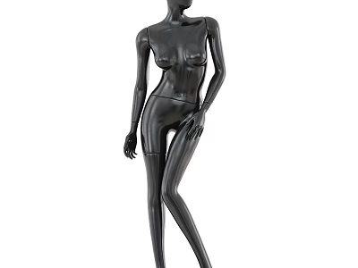 Black Full Body Mannequin Commercial Equipment With Realistic Posture For Retail Clothing 3d model