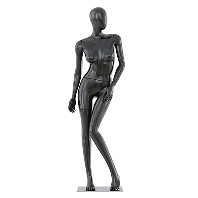 Black Full Body Mannequin Commercial Equipment With Realistic Posture For Retail Clothing 3d model