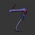 3D Designed Dragon Game And Movie Character With Blue Purple Curved Body And Horns