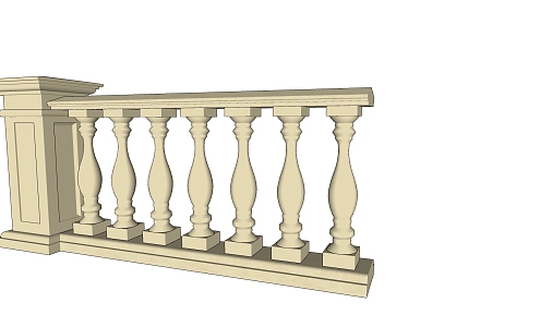 Jane European Railing Roman Pillar 3d model